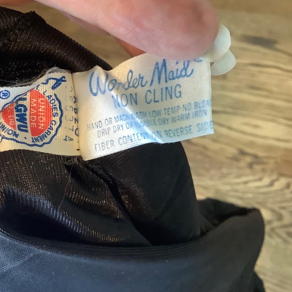 Vintage Wonder Maid Full Slip Lingerie Womens 40 Black Non Cling USA Made - Picture 7 of 8